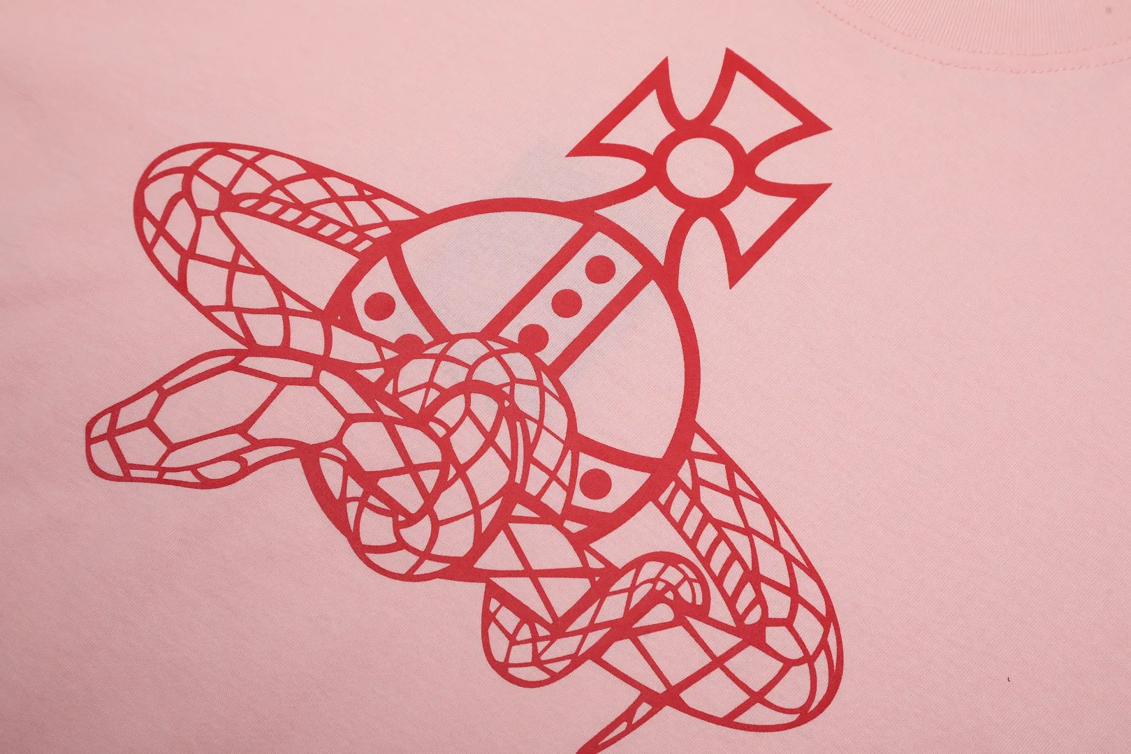 VIVI990# "Top hot style" vivienne west wood Western Wood Queen Mother Year of the Snake limited short-sleeved 2025 top hot style 240g 32 count high-density double yarn pure cotton, comfortable fabric Size: XS-L Color: white red black red pink